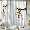 Make Bath Time Fun with Personalized Monkey Kids Shower Curtain - Perfect for Jungle Themed Bathrooms 