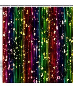 Make Your Bathroom Decor Unique With This Abstract Star String Fabric Shower Curtain, Perfect Home Decor