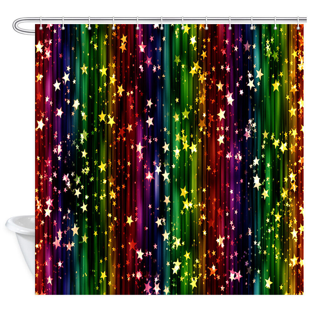 Make Your Bathroom Decor Unique With This Abstract Star String Fabric Shower Curtain, Perfect Home Decor