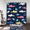 Make Your Bathroom Fun and Unique with This Multi Colored Sharks Shower Curtain