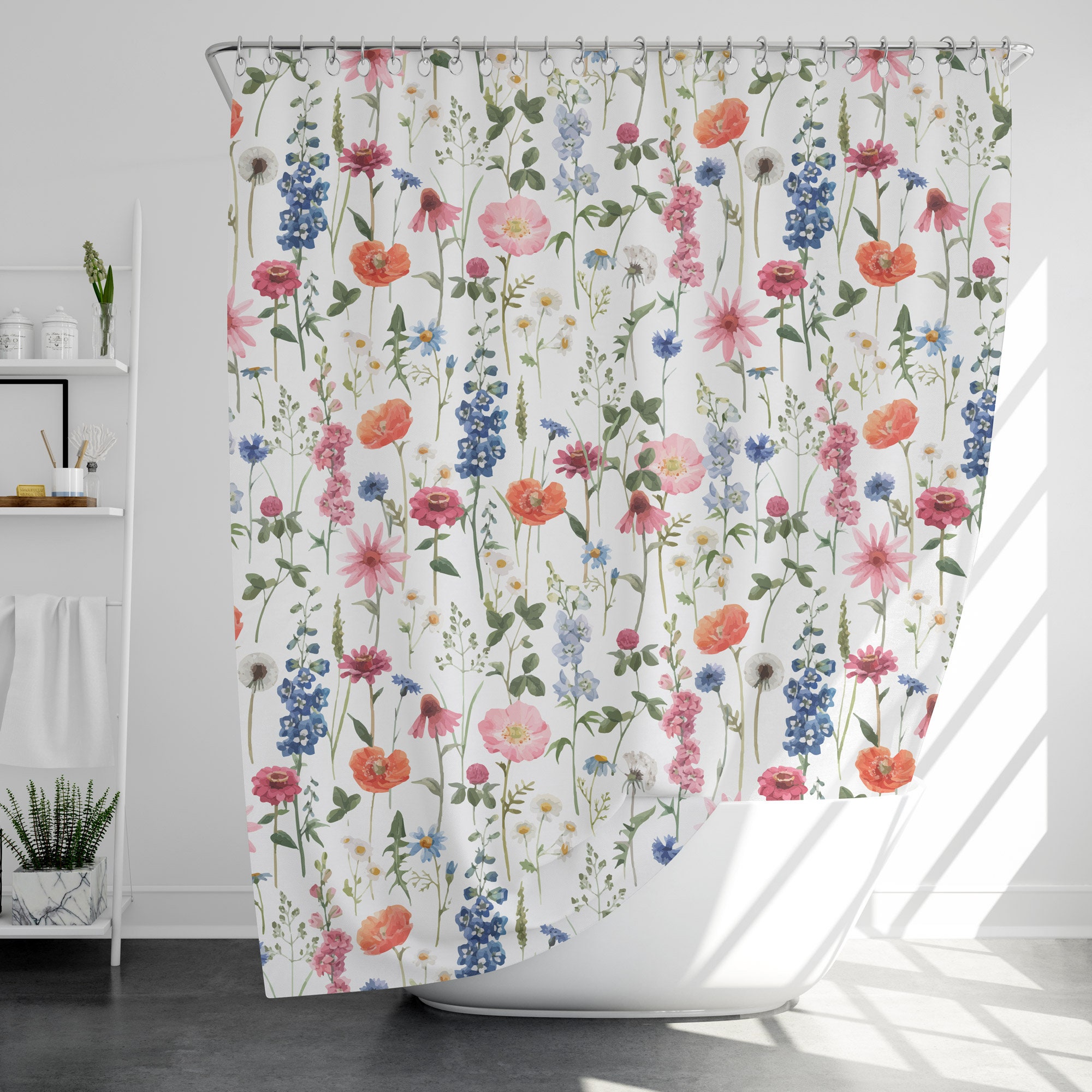 Make Your Bathroom More Festive With A Christmas Gift - Floral Vibe Shower Curtain