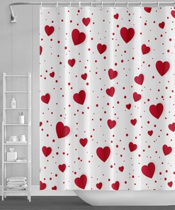 Make Your Bathroom More Romantic With Valentine'S Day Heart Shower Curtain For Girls And Women