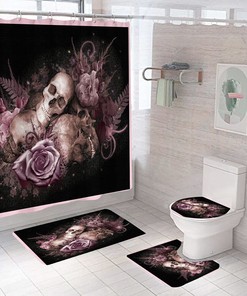 Make Your Bathroom Pop With A Decorative Skull Floral Shower Curtain