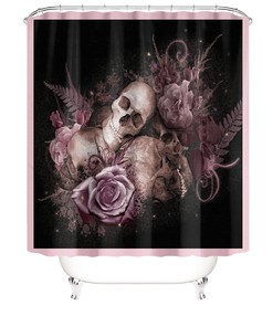 Make Your Bathroom Pop With A Decorative Skull Floral Shower Curtain