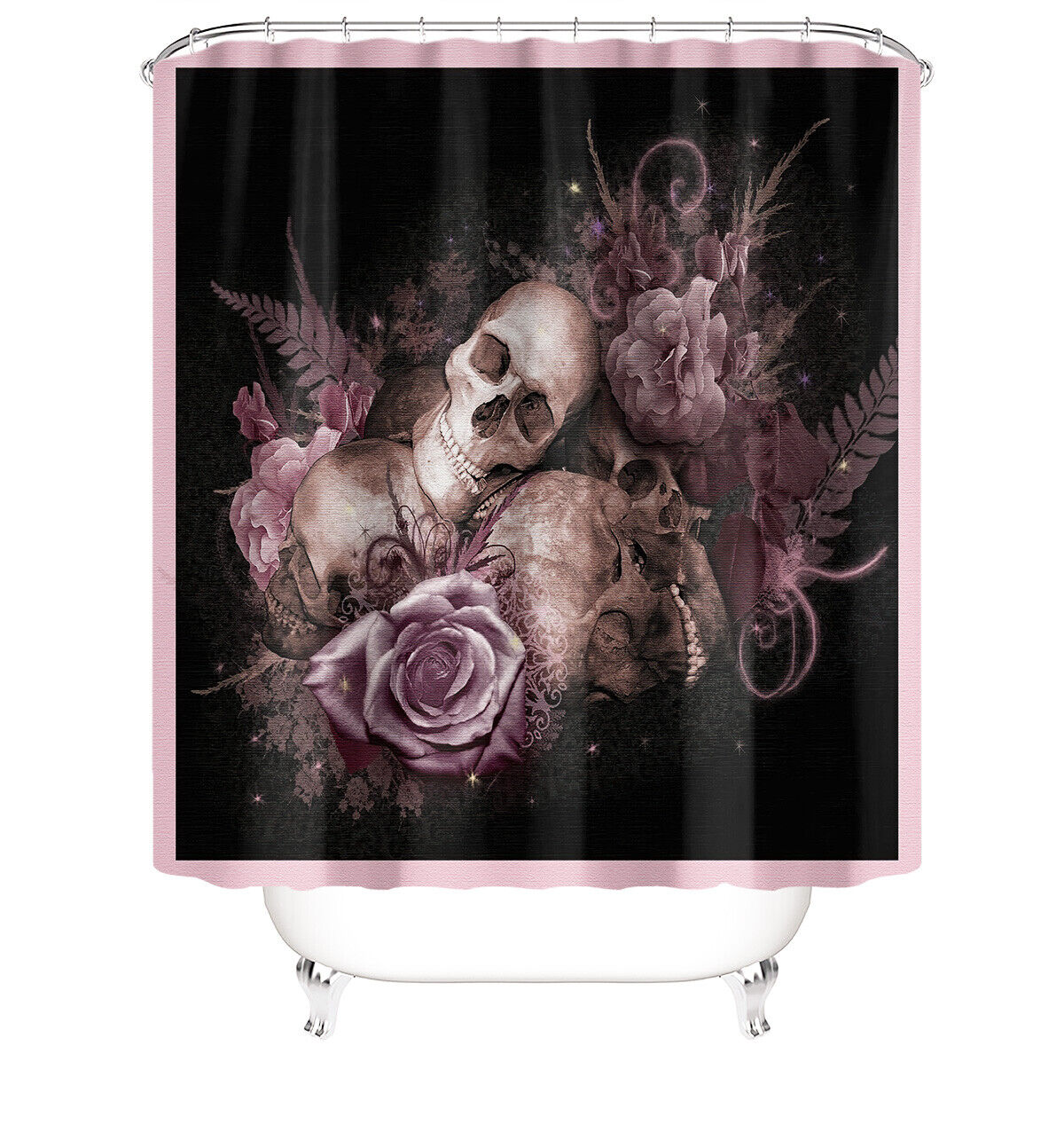 Make Your Bathroom Pop With A Decorative Skull Floral Shower Curtain