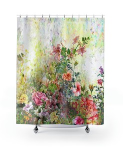 Make a Bold Statement with Watercolor Flower Garden Shower Curtain for Your Bathroom