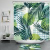 Make a Bold Statement with Watercolor Green Palm Leaves Shower Curtain Tropical Plants Bathroom Decor