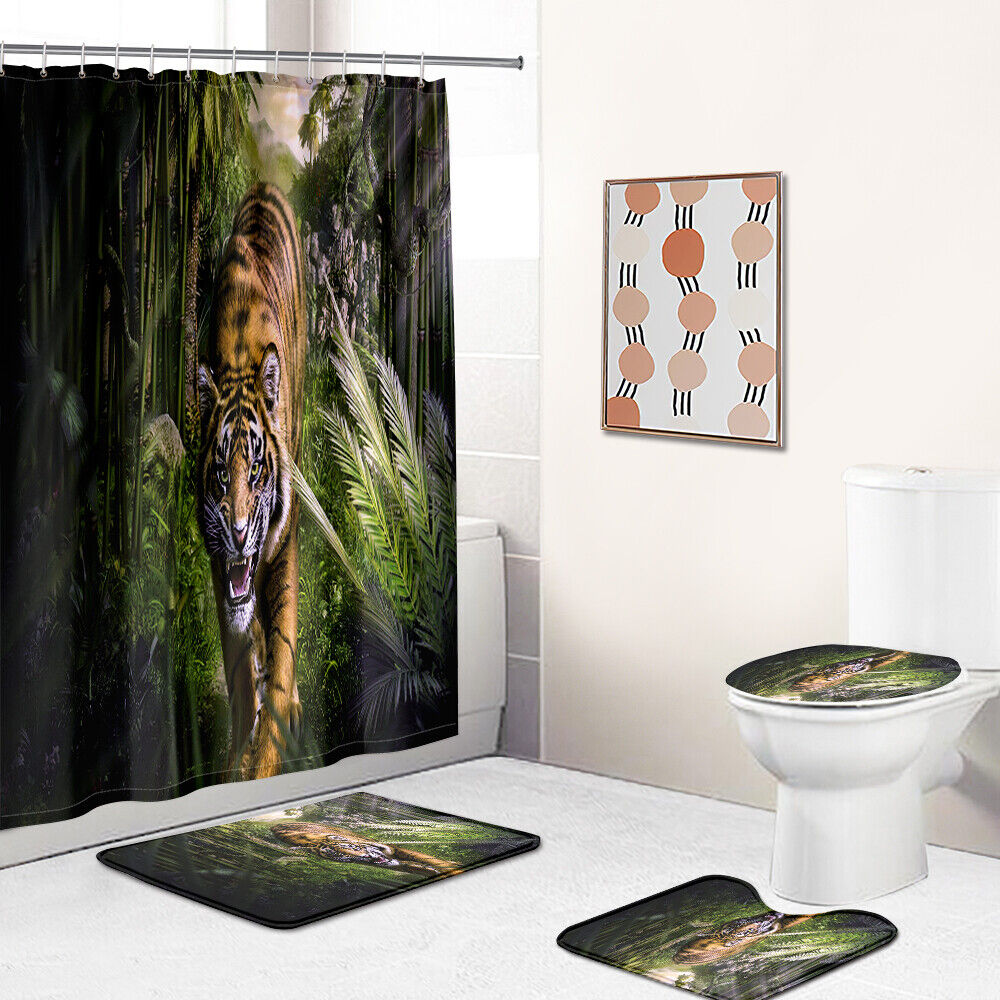 Make a Statement in Your Bathroom with This Tiger Shower Curtain