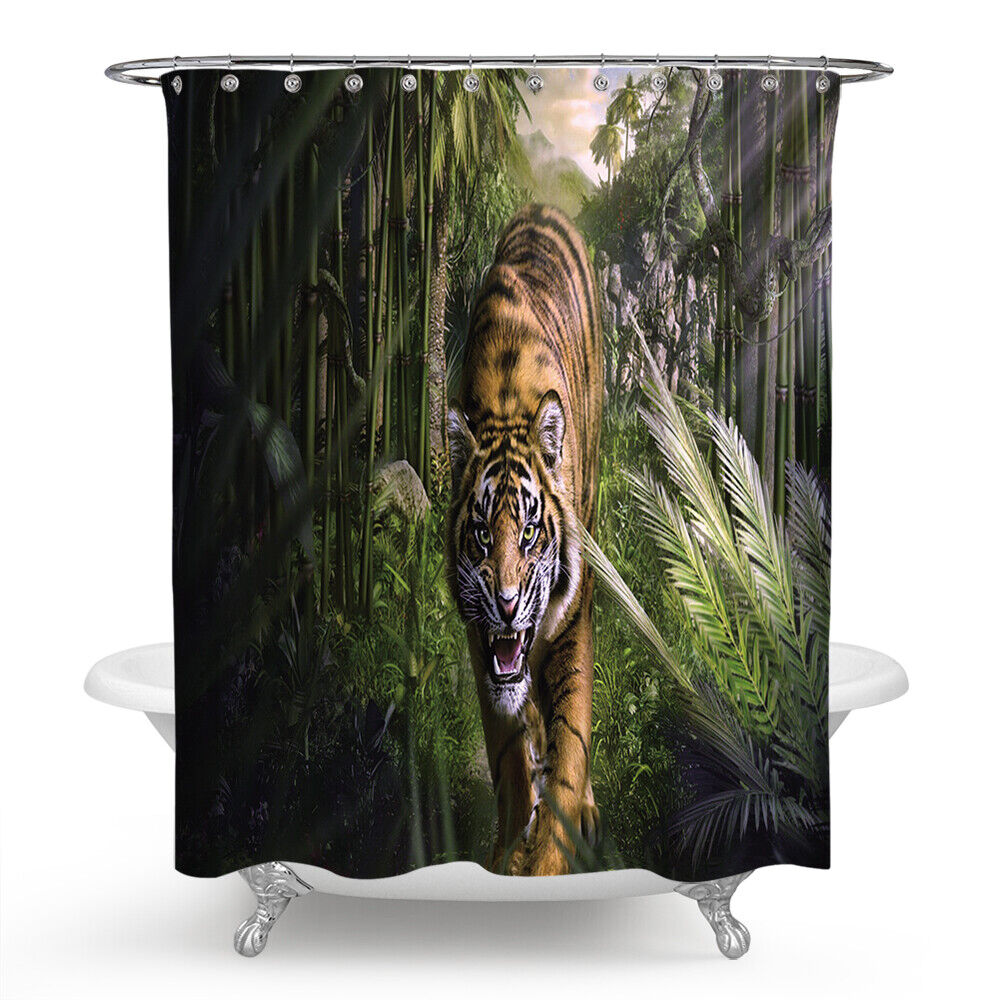 Make a Statement in Your Bathroom with This Tiger Shower Curtain