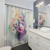 Make a Statement with Watercolor Floral Shower Curtain with Vibrant Daisy Bouquet Design