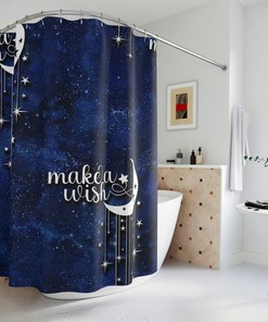 Make a Wish Moon Shower Curtain for Serene Bathroom Decor