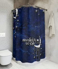 Make a Wish Moon Shower Curtain for Serene Bathroom Decor