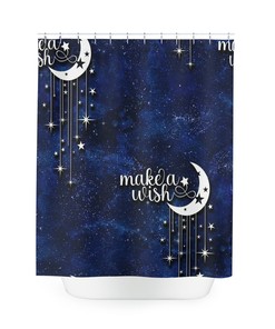 Make a Wish Moon Shower Curtain for Serene Bathroom Decor