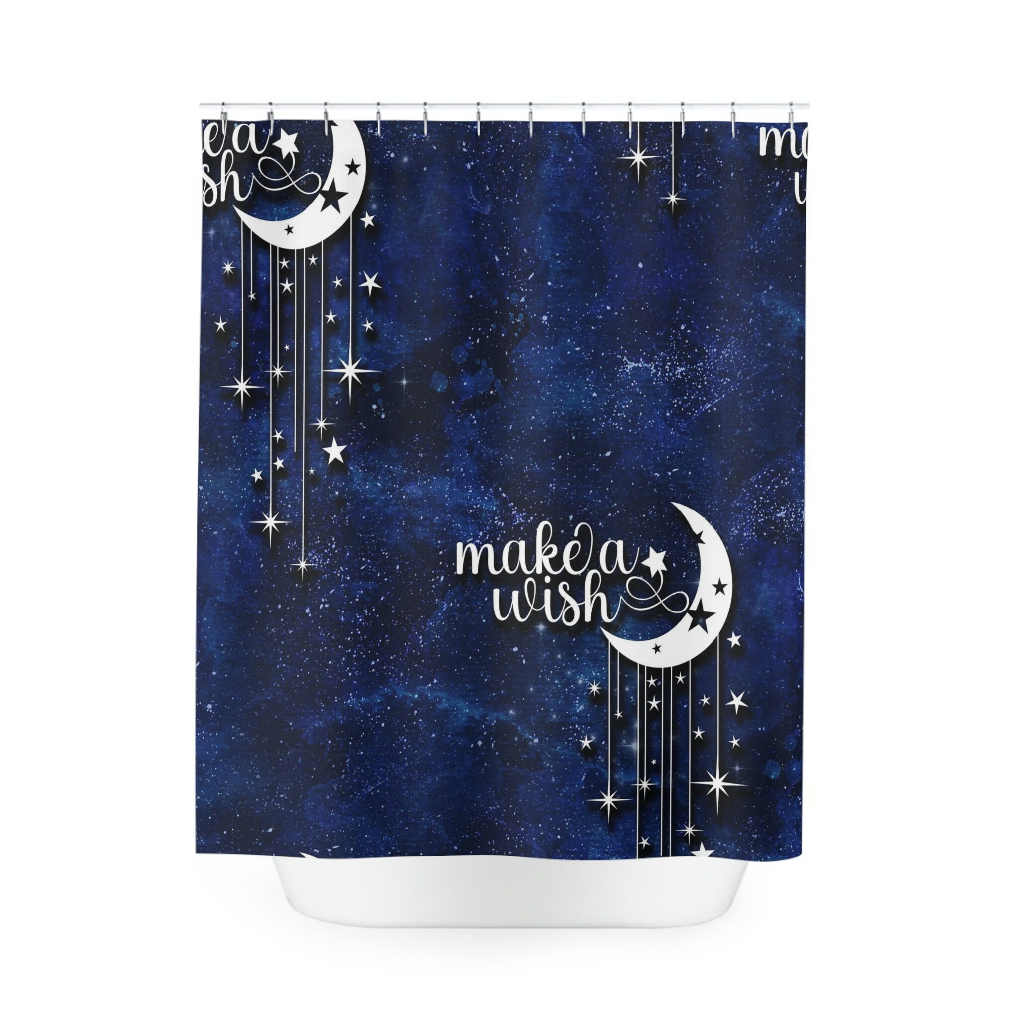 Make a Wish Moon Shower Curtain for Serene Bathroom Decor