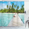 Maldives Island Beach Print Shower Curtain for Relaxing Bath