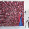 Male Peacock Feathers Shower Curtain with Wildlife Theme for Bathroom Decor