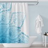 Mandala Beach Shower Curtain, Teal Ombre and Lace Design for a Boho Chic Bathroom
