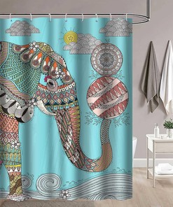 Mandala Bohemian Indian Elephant Shower Curtain - Ethnic Bathroom Decor