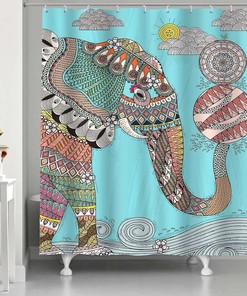 Mandala Bohemian Indian Elephant Shower Curtain - Ethnic Bathroom Decor