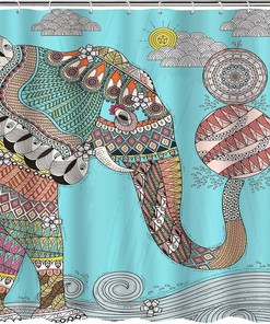 Mandala Bohemian Indian Elephant Shower Curtain - Ethnic Bathroom Decor