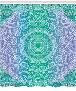 Mandala Geometric Figure Print Ethnic Shower Curtain For Boho Bathroom Decor
