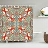Mandala Graphic Fabric Shower Curtain With Colorful Floral Geometry Design, Ideal Bath Accessory
