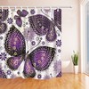 Mandala Inspired Purple Butterfly Shower Curtain, Waterproof Fabric