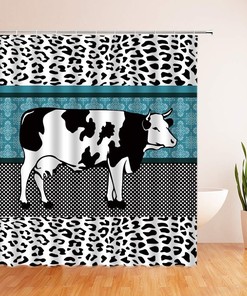 Mandala Rustic Boho Stripes Vintage Shower Curtain Farm Cow Print 