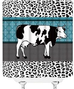 Mandala Rustic Boho Stripes Vintage Shower Curtain Farm Cow Print