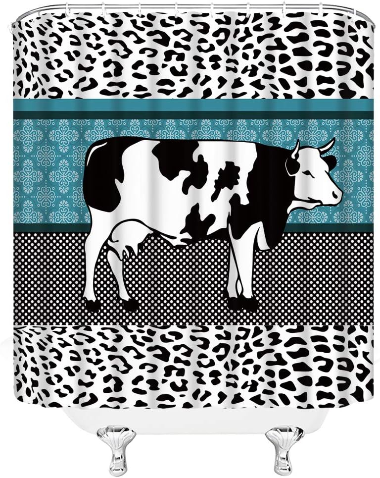 Mandala Rustic Boho Stripes Vintage Shower Curtain Farm Cow Print