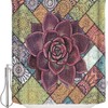 Mandala Succulent Shower Curtain | Boho Bathroom Decor