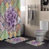 Mandala and Succulent Watercolor Shower Curtain for Tropical Bathroom
