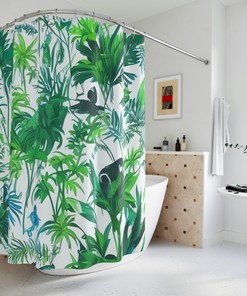 Mangrove Rainforest Lake Jungle Shower Curtain for Nature Inspired Bathroom Decor 