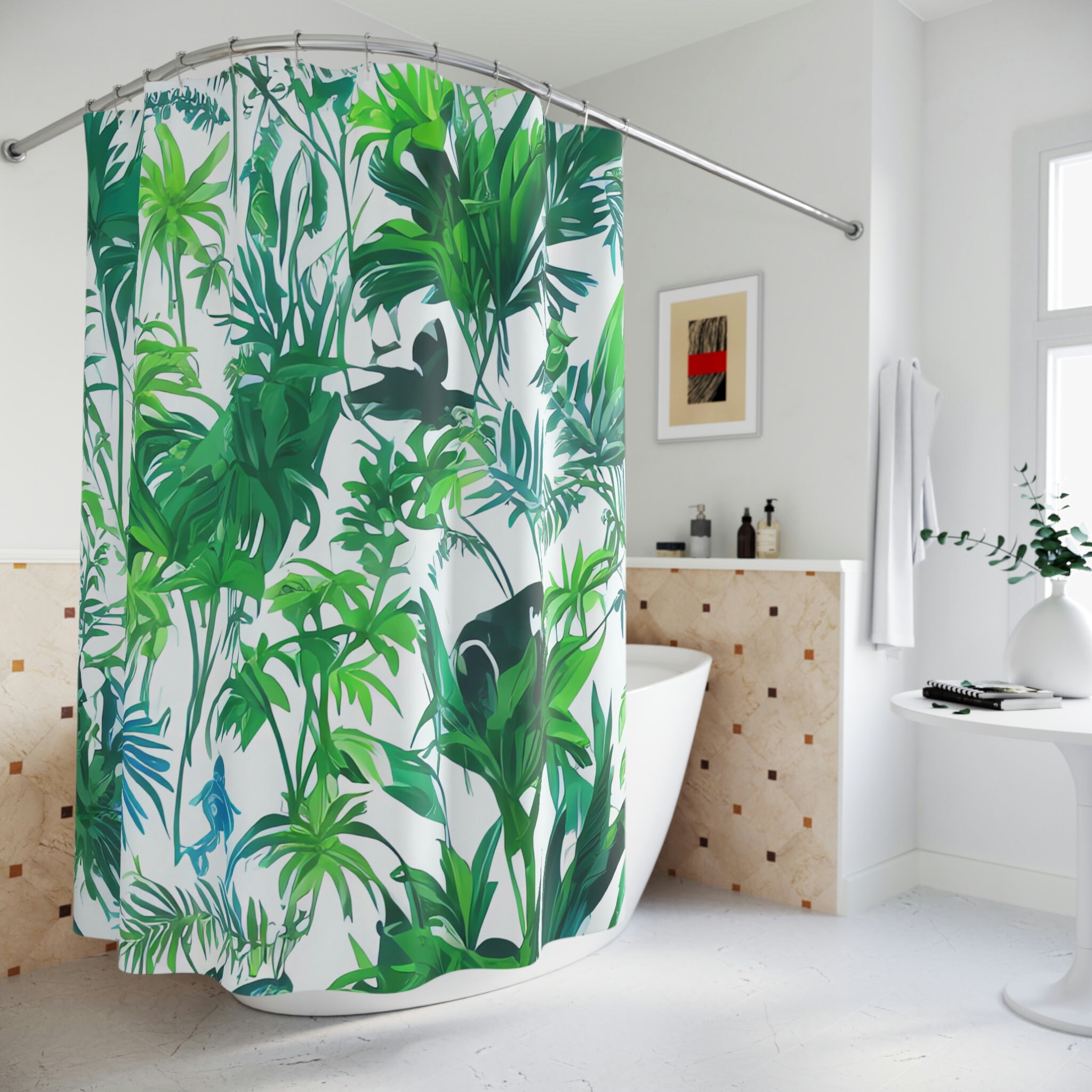 Mangrove Rainforest Lake Jungle Shower Curtain for Nature Inspired Bathroom Decor
