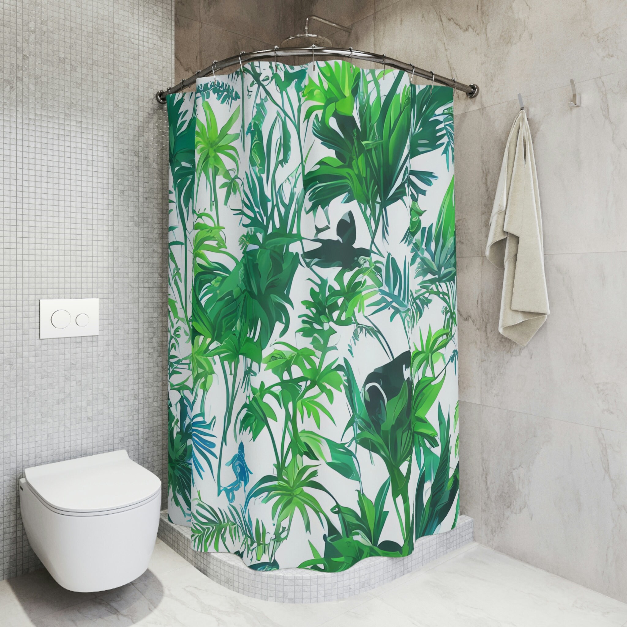 Mangrove Rainforest Lake Jungle Shower Curtain for Nature Inspired Bathroom Decor