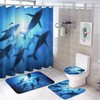Many Sharks Shower Curtain for Bathroom - Underwater Theme Shower Curtains Decor Ideas for Home