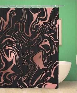 Marble Abstract Faux Rose Gold Shower Curtain For Elegant Bathroom
