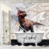 Marble Fabric Dinosaur Shower Curtain - Funny Humor For Animal Lovers Bathroom Decor