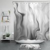 Marble Mashup Grey White Marble Shower Curtain With Abstract Geometric Design