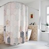 Marble Print Shower Curtain with Geometric Tiles for Modern Bathrooms