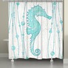 Marble Seahorse Shower Curtain for Coastal-Themed Bathrooms