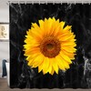 Marble Sunflower Shower Curtain, Bathroom Fabric Accessory 