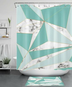 Marble Textures Grey Teal Marble Texture Geometric Pattern Shower Curtain