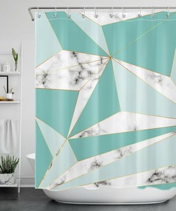 Marble Textures Grey Teal Marble Texture Geometric Pattern Shower Curtain