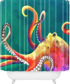 Mardi Gras Octopus Shower Curtain By Clara Nilles - Add Some Festive Flair To Your Bathroom