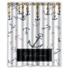 Marine Anchor Personalized Shower Curtain, Waterproof Curtain with Custom Quote, Boho Bathroom Decor