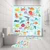 Marine Animals Waterproof Shower Curtain With Sharks, Octopus And Sea Turtles.