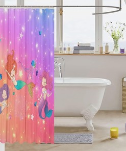 Marine Life Fish Starfish Coral Jellyfish Shower Curtain for Kids Boys Girls Room Decor