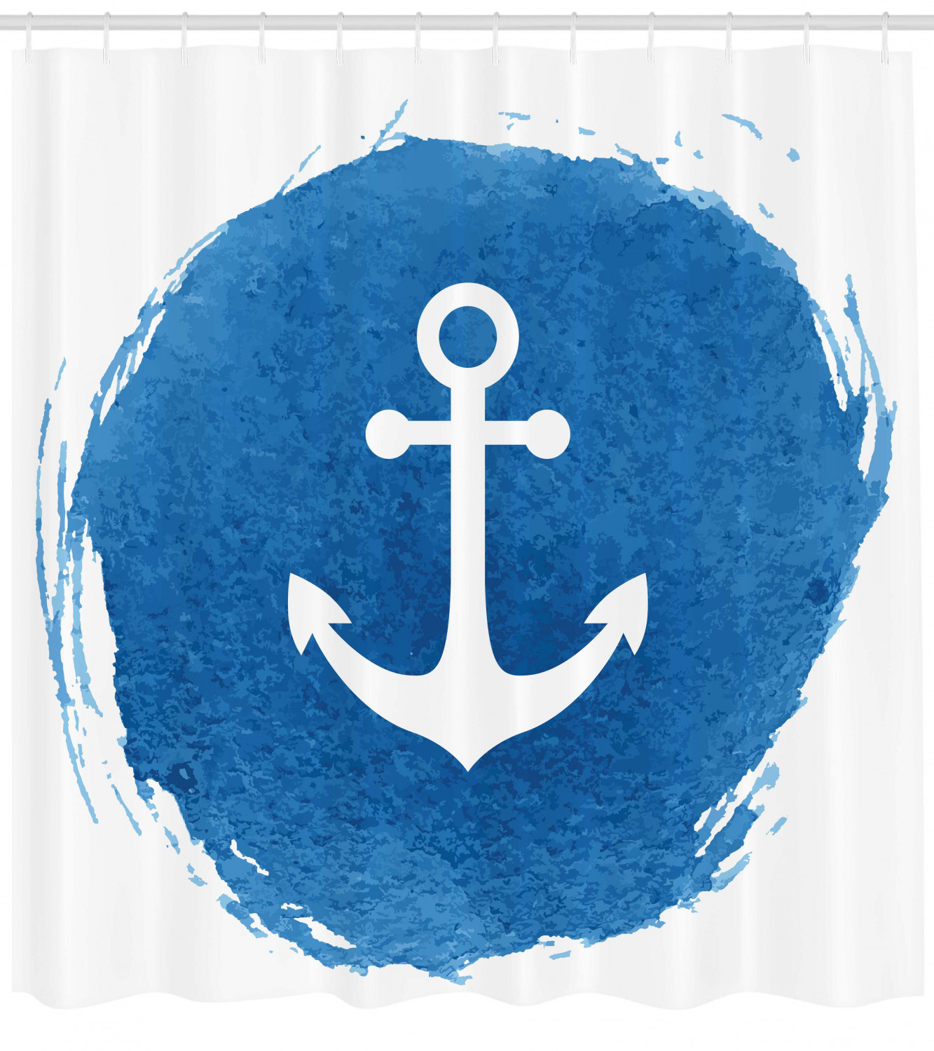 Marine Pattern Anchor Shower Curtain For Bathroom Fabric Decors - Image 2