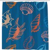 Marine Seashells Bathroom Decor Shower Curtain, RASHU Waterproof Fabric Bath Curtain Set